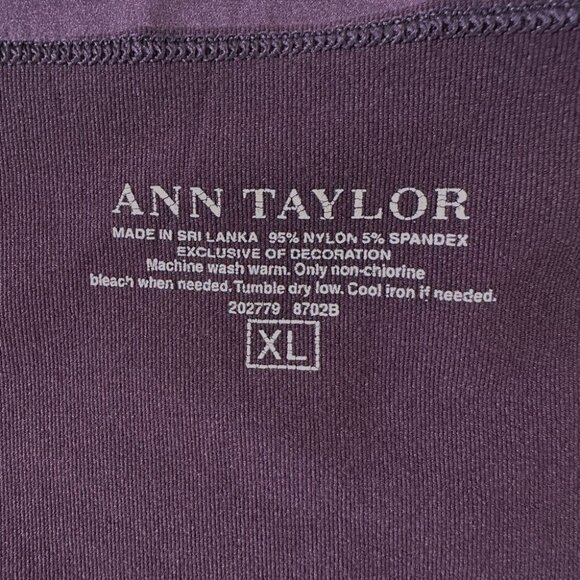 Ann Taylor Plum Cami Seamless Tank Top Sz XL Delicate Trim Stretch Y2K Classic - Picture 4 of 5